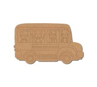 School Bus with Kids Pre Marked Shape 1 - Premium MDF & Plywood Embellishments Laser Cut Craft Shapes for Scrapbooking, Card Making, DIY Decor, Weddings & Personalized Projects