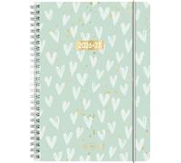 School Calendar 2026/2027 "Hearts" A5, Plastic: 2 Pages = 1 W alendar: 18
