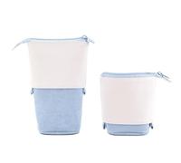 School Case, 2-in-1 Telescopic Pencil Case, Vertical Pencils, Pencil Case, Office Stationery School Supplies Organizer Makeup for Girls, Boys, Teenagers, Students Adults, Blue, diseño de PU, /