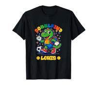 School Child First Day at School Louis with Football Personalised T-Shirt