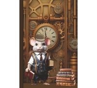 School College Mouse Clock Gears Notebook Journal Hardcover: Lined Book for Writing Journaling Diary or Classroom, 6 x 9