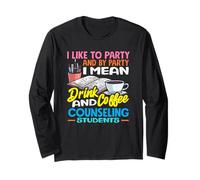 School Counselor Drink Coffee Counseling Students Long Sleeve T-Shirt