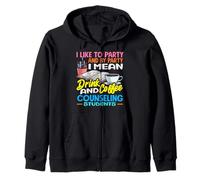 School Counselor Drink Coffee Counseling Students Zip Hoodie