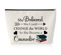School Counselor Gift Makeup Bag Appreciation Gift for Counselor Thank You Gift for Teacher Makeup Zipper Pouch Teacher Retirement Christmas Birthday Presents Counselor Graduation Gift for Her