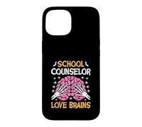 School Counselor Love Brains Funny Halloween School Case for iPhone 15