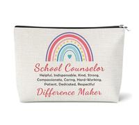 School Counselor Makeup Bag Appreciation Gifts for School Counselor Counselling Teacher Educator Cosmetic Bag Thank You Gifts for Mentor Retirement Teachers Day Christmas Travel Zipper Pouch