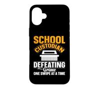 School Custodian Defeating Grime One Swipe At A Time Case for iPhone 16 Plus