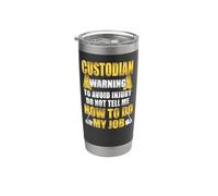 School Custodian Janitor Custodian Warning to Avoid Injury Stainless Steel Insulated Tumbler