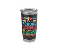 School Custodian Janitor I'm A School Custodian to Save Time Stainless Steel Insulated Tumbler