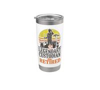 School Custodian Janitor Retired Retro A Legendary Custodian Stainless Steel Insulated Tumbler