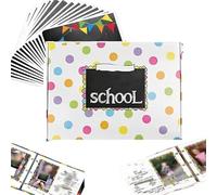 School Days Memory Album,Memory Keepsake Book,School Memory Book,Reusable Photo Prop,School Keepsake Album for Preserving Memories,Photo Organizer (A)