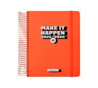 School diary antartik 25-26 spiral neon pink day page A5 bilingual FSC paper 80 g.