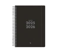 School diary liderpapel 25-26 spiral basic black day page A5 bilingual FSC paper 70 g FSC 70 g.