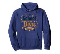 School Diva Back to Cool Girls Student Queen Starry Pencils Pullover Hoodie, Adult Unisex, Navy, M