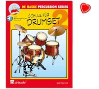 School for Drumset Band 2 - Basic Techniques and Rules - 9789043110099 with Colourful Heart Shaped Music Clip