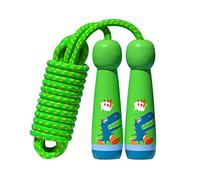 School Gift Cute Kids Skipping pe Sports Wooden Handle Adjustable Jump Student(Green Dinosaur)