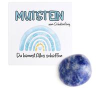 School Gift Lucky Stones Boys, Courage Stone for Children First Day of School Child, Lucky Charm First Day of School Gift, Courage Stone with Greeting Card and Gift Box, Blue