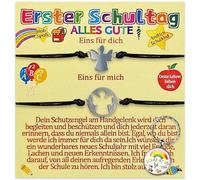 School Gifts Girls, Pack of 2 Guardian Angel Bracelet and a Rainbow Keyring, First Day of School Gift for Girls, First Day of School Lucky Charm Plus Greeting Card Gift Box