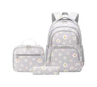 School Girl Backpack - Cute Elementary Bookbag Set, Youth School Bag Unit, Daily Travel Carryall | Student Backpack for Teens Boys Girls Holiday Outbound Apartment Students Luggage, Gray, se