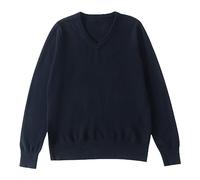 School Girl Boy V Neck Solid Color Sweater Cardigan Long Sleeve Knit Top for 4 to 7 Years Happy Mother's Day Baby Girl Outfit (Navy, 16-18 Years)