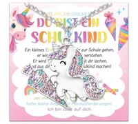 School Girl Gift Necklace, School Cone Filling Ideas, School Child 2025 Girls, Gifts for First Day of School, Lucky Charm, First Day of School with Greeting Card, Gift Box, Stainless Steel