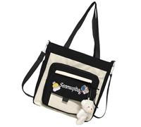 School Girl Tote Bag - Shoulder Tote Purse | Casual Aesthetic Laptop With Multi-pockets | Lightweight Canvas Messenger For School, College, Travel, And Daily Use