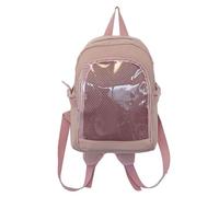 School Girl Transparent Bag Clear Pocket Nylon Backpack Small Itabag Animes Pin Display School Bag For Women Girl Japanese Clear Backpack