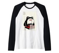 School Grumpy Frog Funny Kawaii Japanese Raglan Baseball Tee