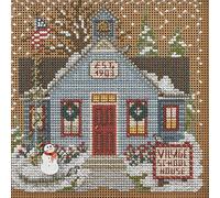 School House Beaded Counted Cross Stitch Kit Mill Hill Buttons & Beads 2022 Winter Series MH142236 Christmas Village
