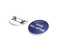 School House Vice Captain Badge, Metal Round Pin in Blue, Brass and Enamel Construction, 25mm Diameter, Pack of 6, Made in UK (Blue)