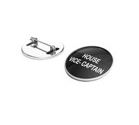 School House Vice Captain Badge, Metal Round Pin in Blue, Brass and Enamel Construction, 25mm Diameter, Pack of 6, Made in UK (Black)