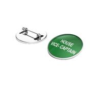 School House Vice Captain Badge, Metal Round Pin in Blue, Brass and Enamel Construction, 25mm Diameter, Pack of 6, Made in UK (Green)