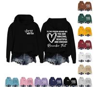 School Jumpers For Boys, Oversized Hoodies for Women UK,You Are Enough Hoodie Dear Person Behind Me Graphic Sweatshirts Teen Girls Long Sleeve Back To School Sweatshirt Black