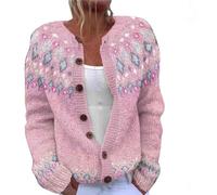 School Jumpers for Girls Full Button Women's Fashion Cardigans Ethnic Style Knitted Blouse Textured Loose Ladies Fleece Jackets Casual Open Front Warm Comfy Autumn Sweaters Winter Womens Coats