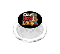 School Librarian Crazy Book Lady Reading Teacher Gift PopSockets PopGrip for MagSafe