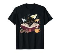 School Librarian Vintage Illustration Badge Art Library Book T-Shirt