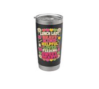 School Lunch Lady Brave Kind Helpful Loved Feeding Hearts Stainless Steel Insulated Tumbler
