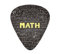 School Math 12-Pack Guitar Picks Set â€“ Unique Single-Sided Printed Picks With Abs Material For Acoustic, Electric Guitars & Ukuleles