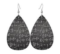(School Math) Lightweight Leather Earrings For Women Elegant Dangle Drop Earrings For Casual Party Everyday Wear