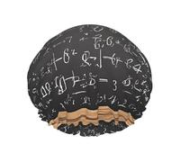 school math -Print Extra Large Waterproof Shower Cap-Double Layer Protection For Long/Curly Hair