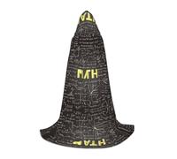 (school math) Print Hooded Cape For Teenagers Costume Party, Halloween Hooded Cape Soft and Elastic,M