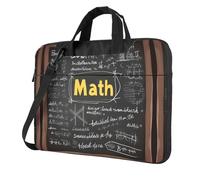 School Math Print Laptop Bag, Padded Shoulder Strap, Simplifies Your Daily, Ideal For Business Trips, Black, 14 inch