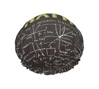School Math Print Lightweight And Elasticated Waterproof Shower Cap, Double Layer Waterproof Hair Cap