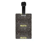 School Math Print Retro PVC Luggage Tag Durable Travel ID Holder for Suitcase Vintage Style Baggage Tag