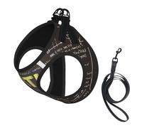 School Math Print Small Dog Harness And Leash Set, Adjustable Soft Vest With 360° Reflective Straps For Cats Puppy