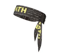 School Math Print Sports Tie Headband,Adjustable Unisex Sport Sweatband for Running,Tennis,Workout