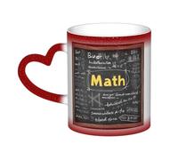 School Math Print Thermal Color Changing Mug, Ceramic Coffee Cup, Magic Mug for Home Office Cafe