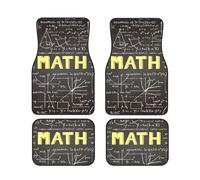 school math Print Vehicle Foot Mat Set 4 Pieces Floor Mats Waterproof Anti-Slip Cars Trucks SUV Vans