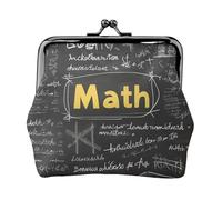 School Math Print Women'S Kiss Lock Coin Pouch, Mini Wallet For Cards And Lipstick, Soft Compact Purse