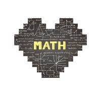 school math Printed Jigsaw Puzzle 10.8x12.8 CM, Heart-Shaped Puzzle Challenging Game for Adults, Fun Decorative Wall Decor